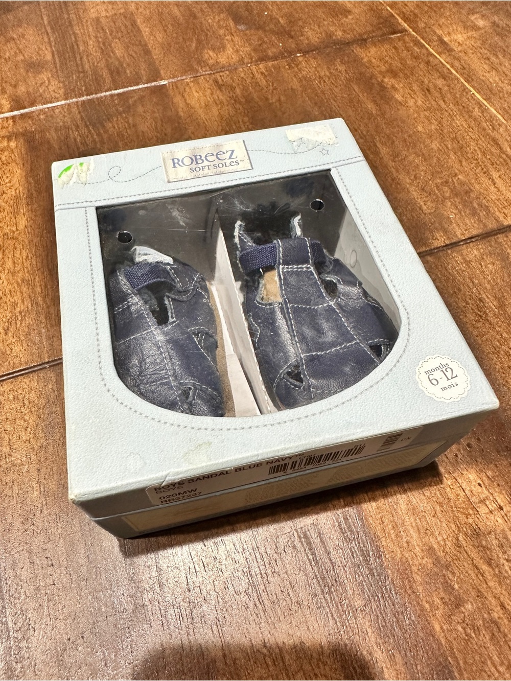 Robeez Boy Sandal Blue Navy 6-12 Month Nib Soft Sole Baby Boy Fashion